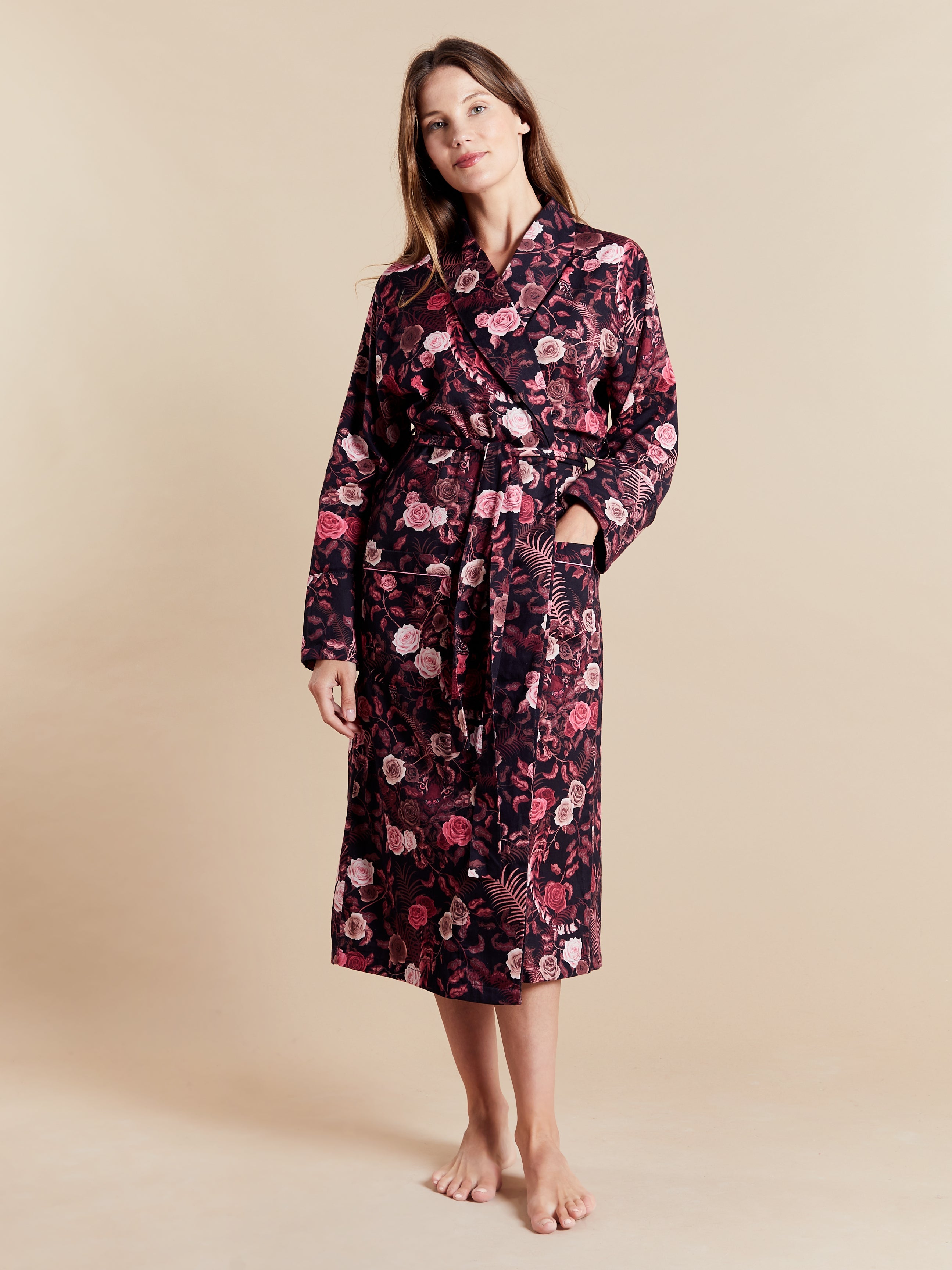 Lightweight Women's Bathrobe - Bengal Rose