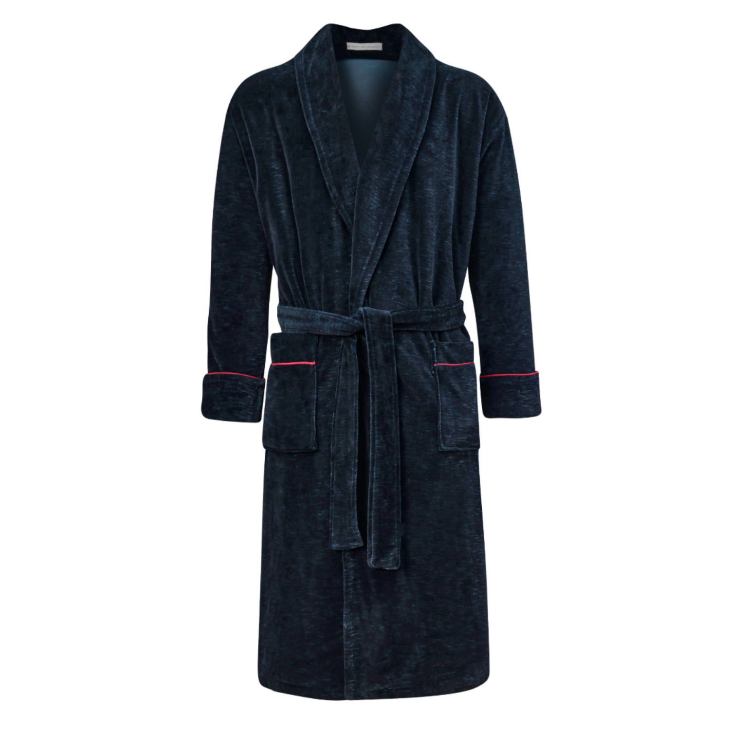 Peignoir en velours de coton Carnegie bleu marine