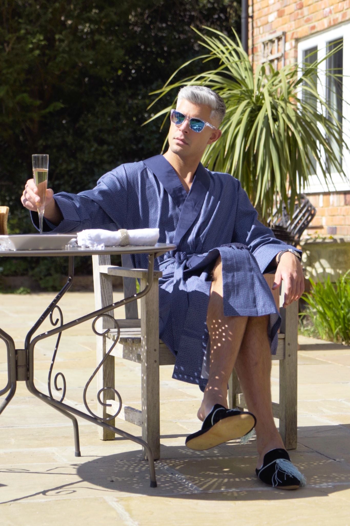 Lightweight Men's Dressing Gown - Oxford