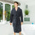 Men's Hooded Nua Cotton Dressing Gown - Dark Grey
