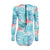 Turquoise Sunrise Long Sleeve Back Zip One-Piece Swimsuit