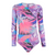 Pink Paradise Long Sleeve Back Zip One-Piece Swimsuit