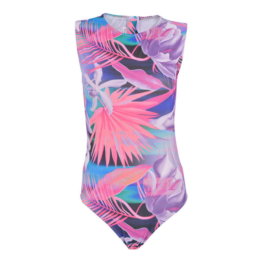 Pink Paradise Sleeveless Back Zip One-Piece Swimsuit