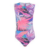 Pink Paradise Sleeveless Back Zip One-Piece Swimsuit