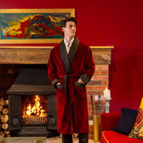 Robe de chambre en velours de coton Astor Burgundy