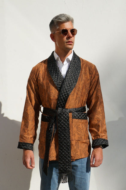Midas Short Smoking Jacket in Gold
