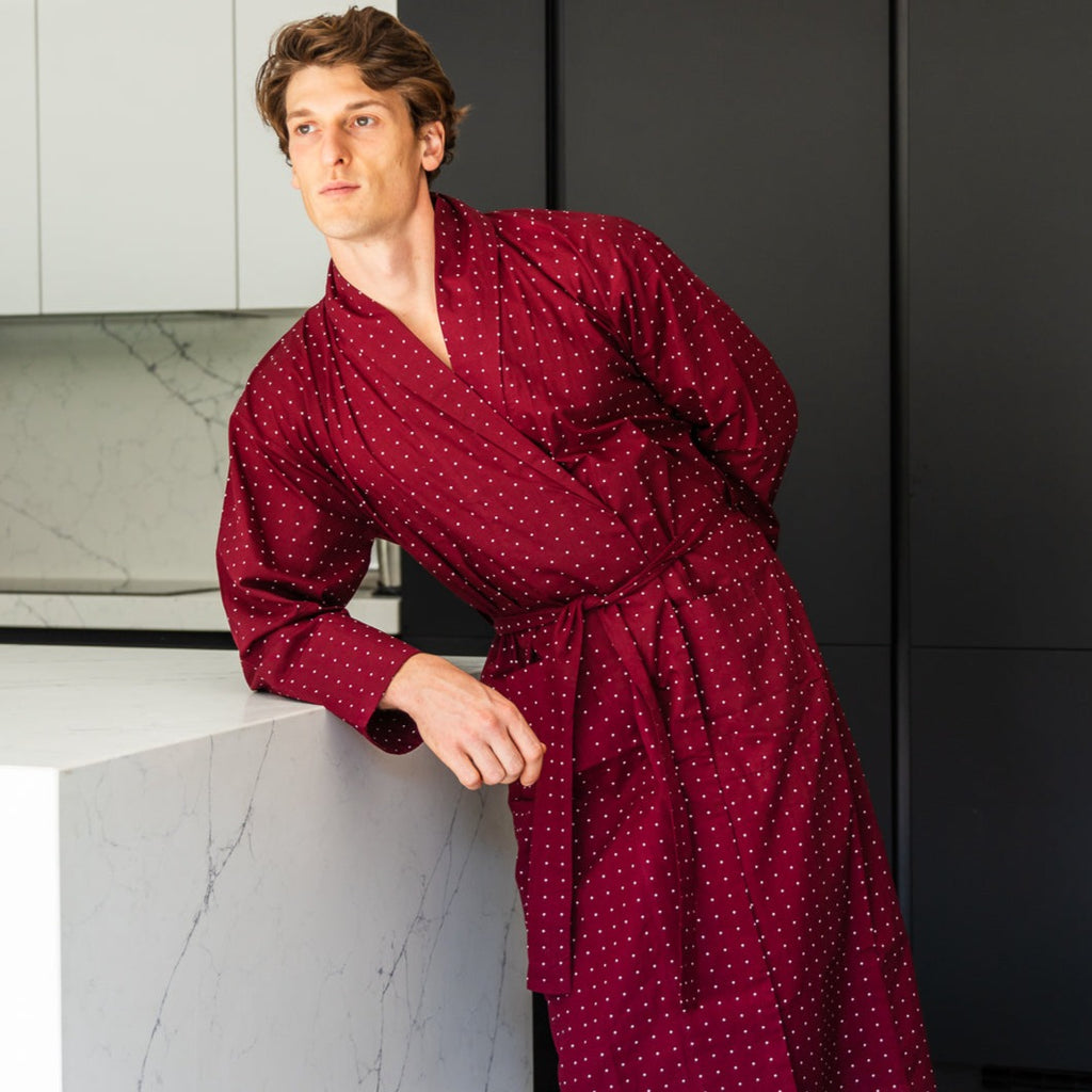 Lightweight Men's Dressing Gown - Tosca Red