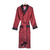 Gable Mens Long Smoking Jacket - Claret Front View