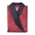 Gable Mens Long Smoking Jacket - Claret Folded Front View