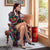 Women's Hooded Dressing Gown - Patchwork Main Image