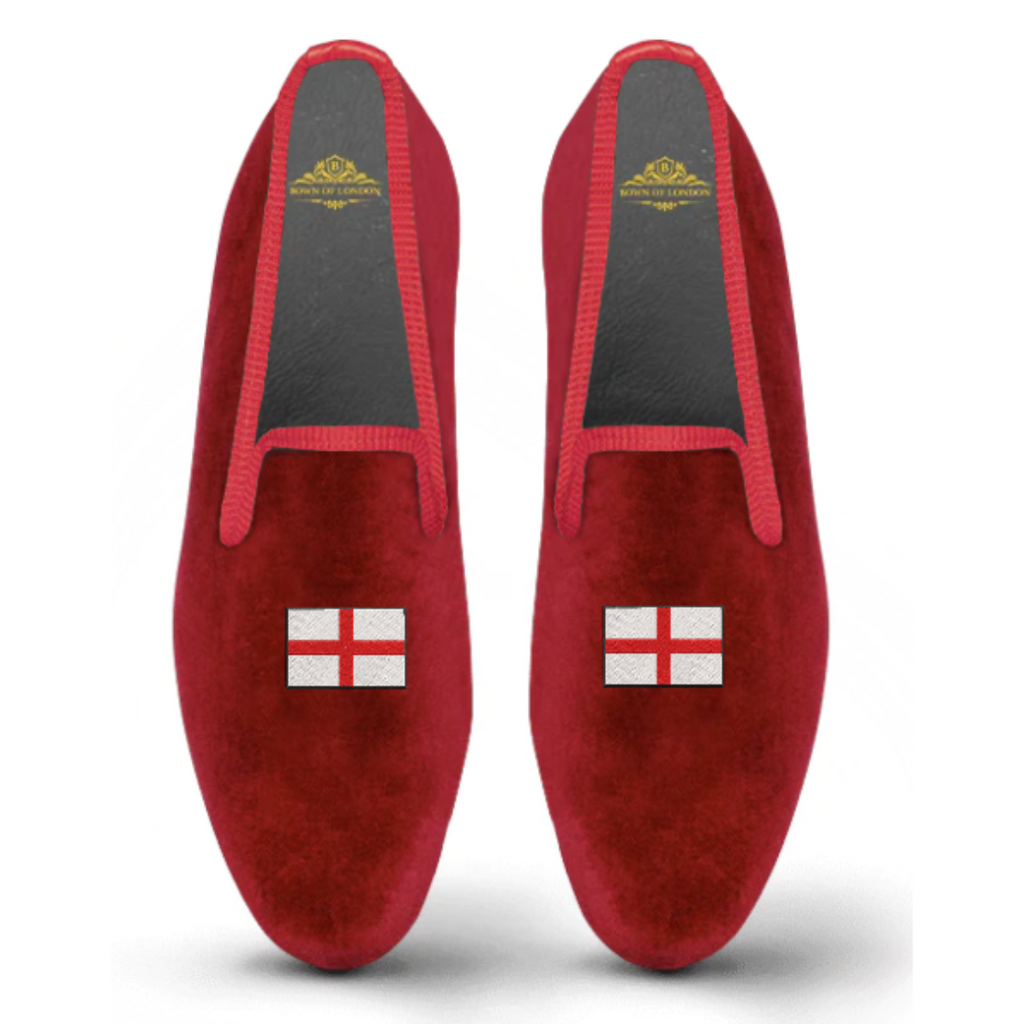 Velvet Slippers Flag of England | Bown of London
