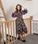 Women's Hooded Dressing Gown - Patchwork Lifestyle Hood Up