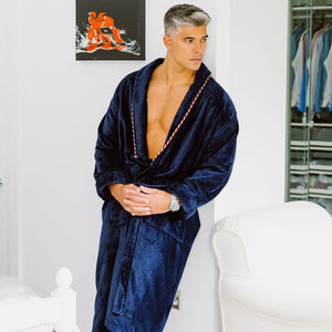 Men's Dressing Gown - Earl Navy Dressing Gown Collection
